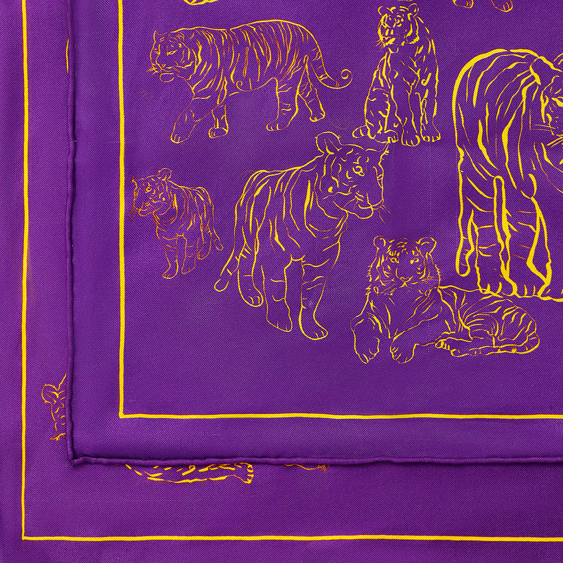 LSU Tigers Outline Silk Twill Scarf