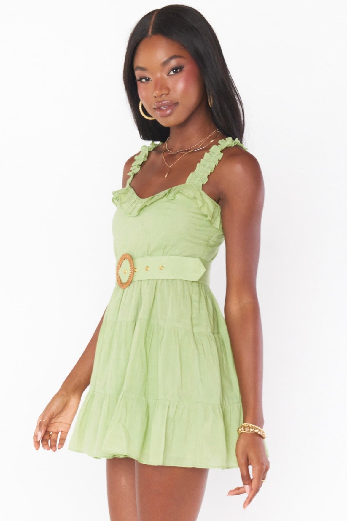 Jolene Mini Dress in Sage