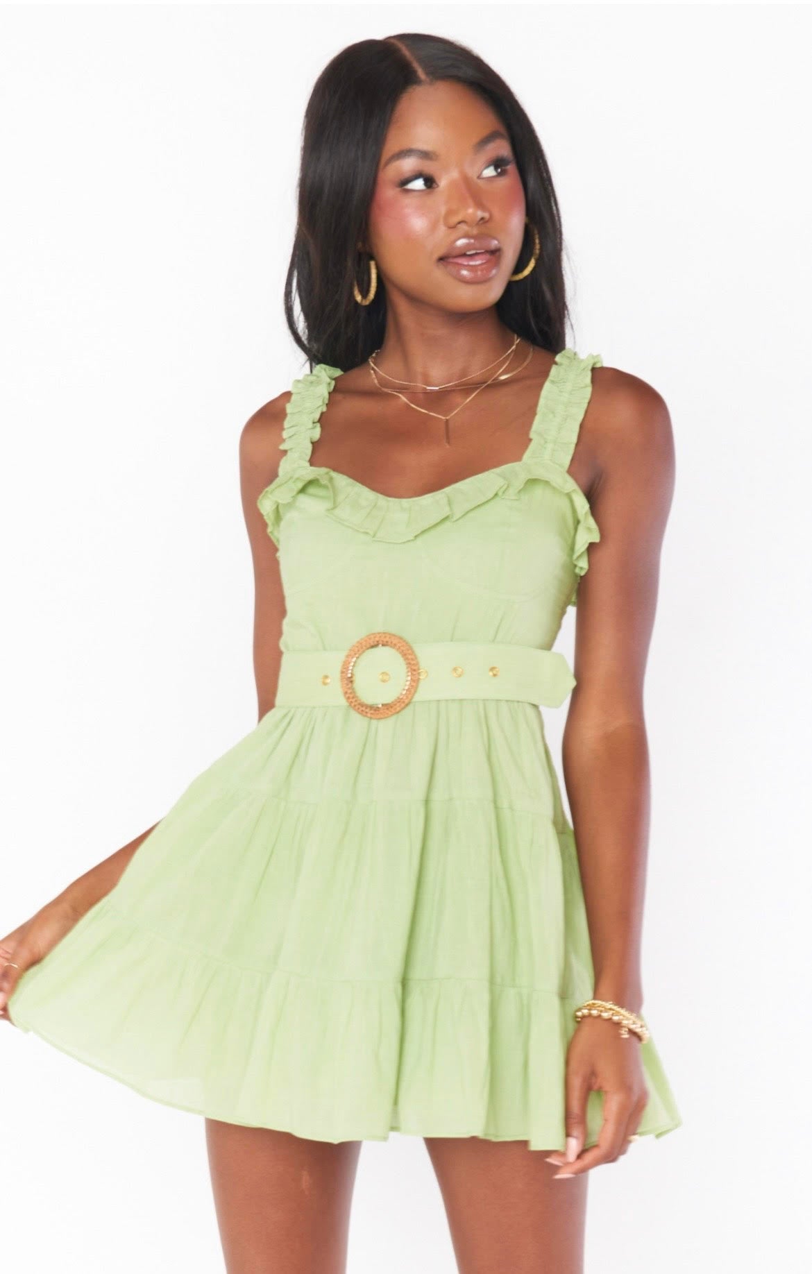 Jolene Mini Dress in Sage