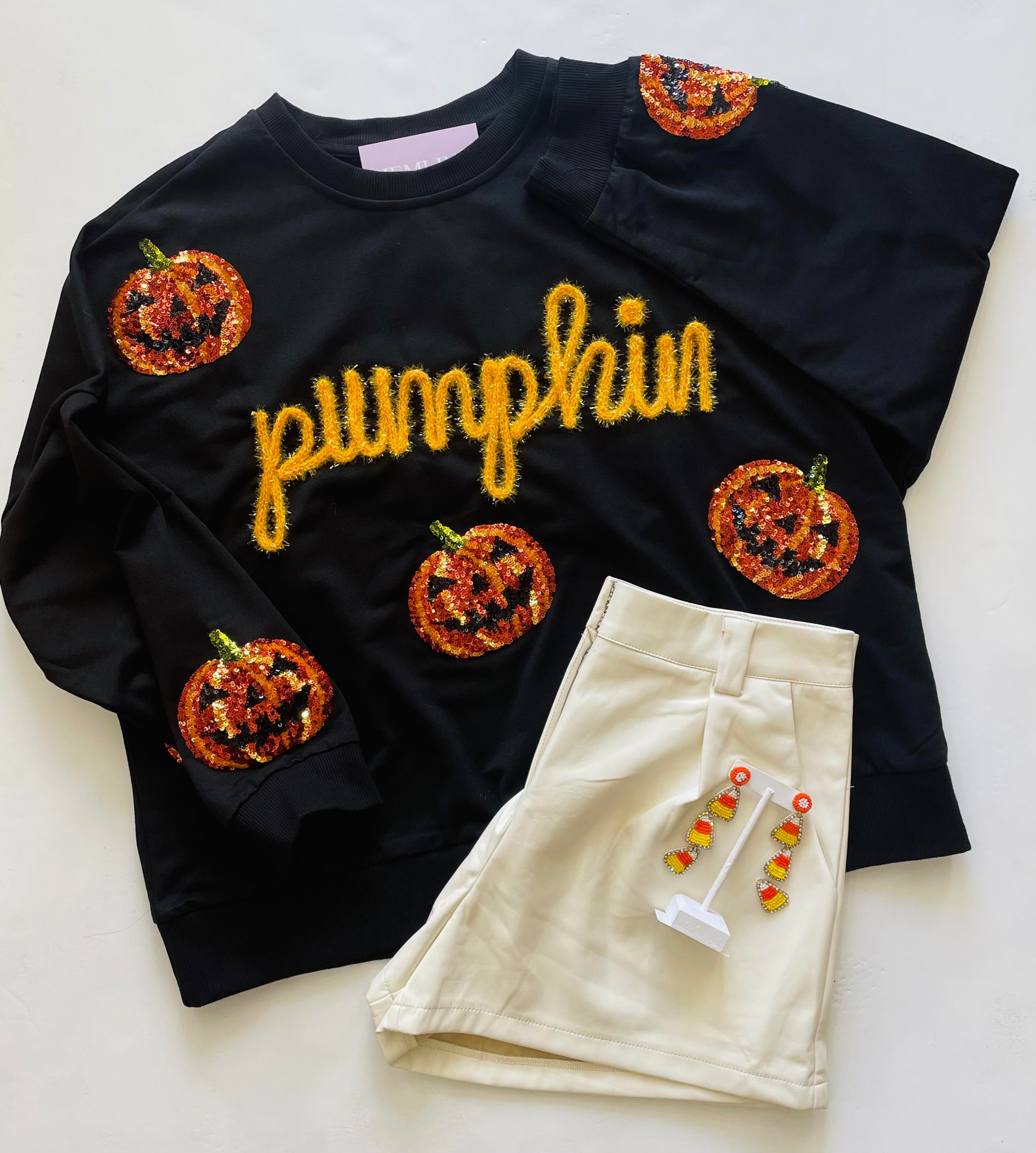 Sequin Pumpkin Patch Sweatshirt