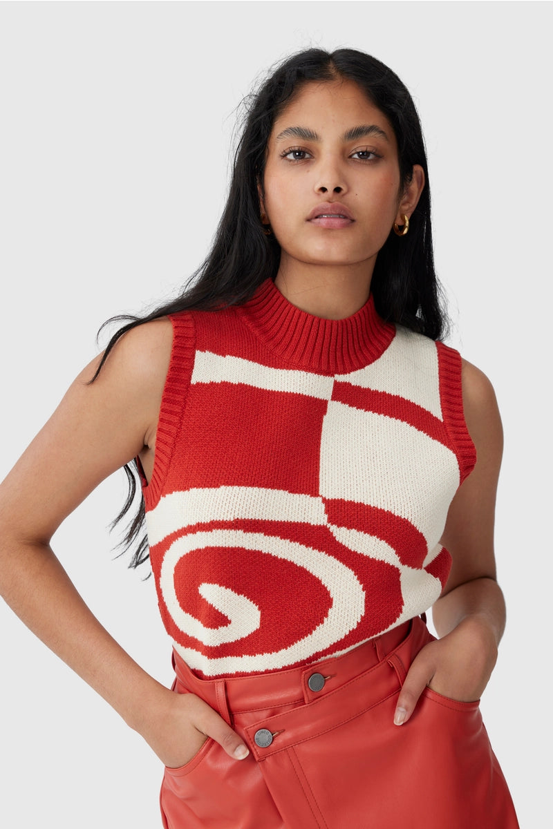 In Motion Knit in Paprika with Ivory