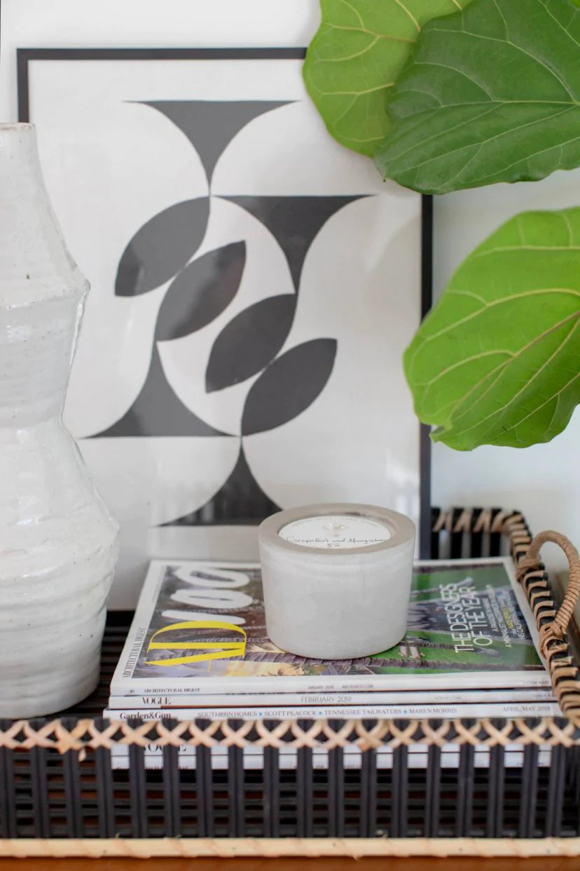 8 oz White Concrete Candle- In the Pines
