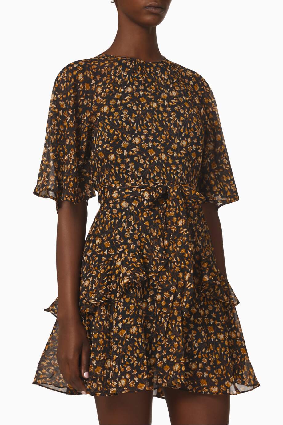Mira Ruffled Mini Dress in Multi