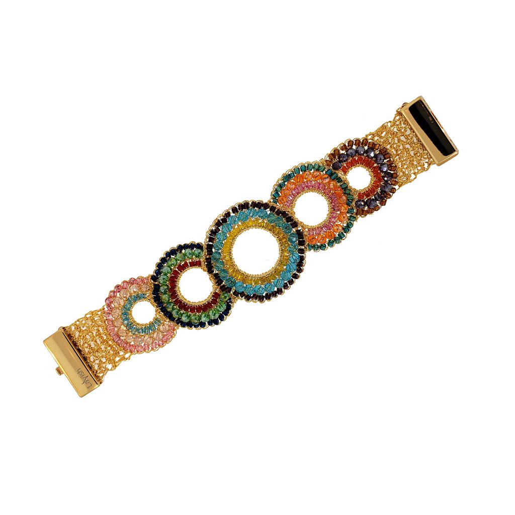 Multicolored Handmade Crochet Circle Bracelet