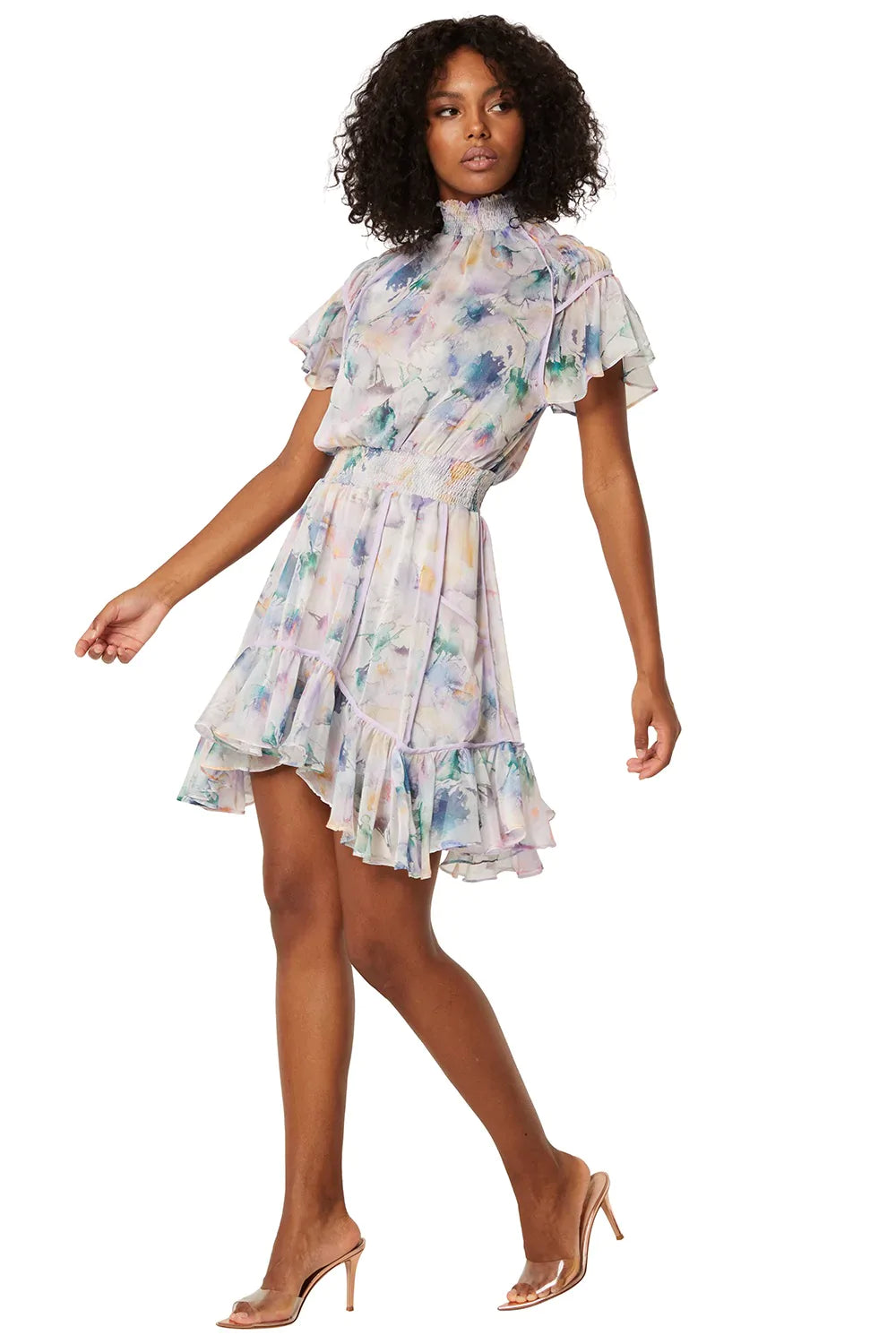 Ella Dress in Abstract Watercolor