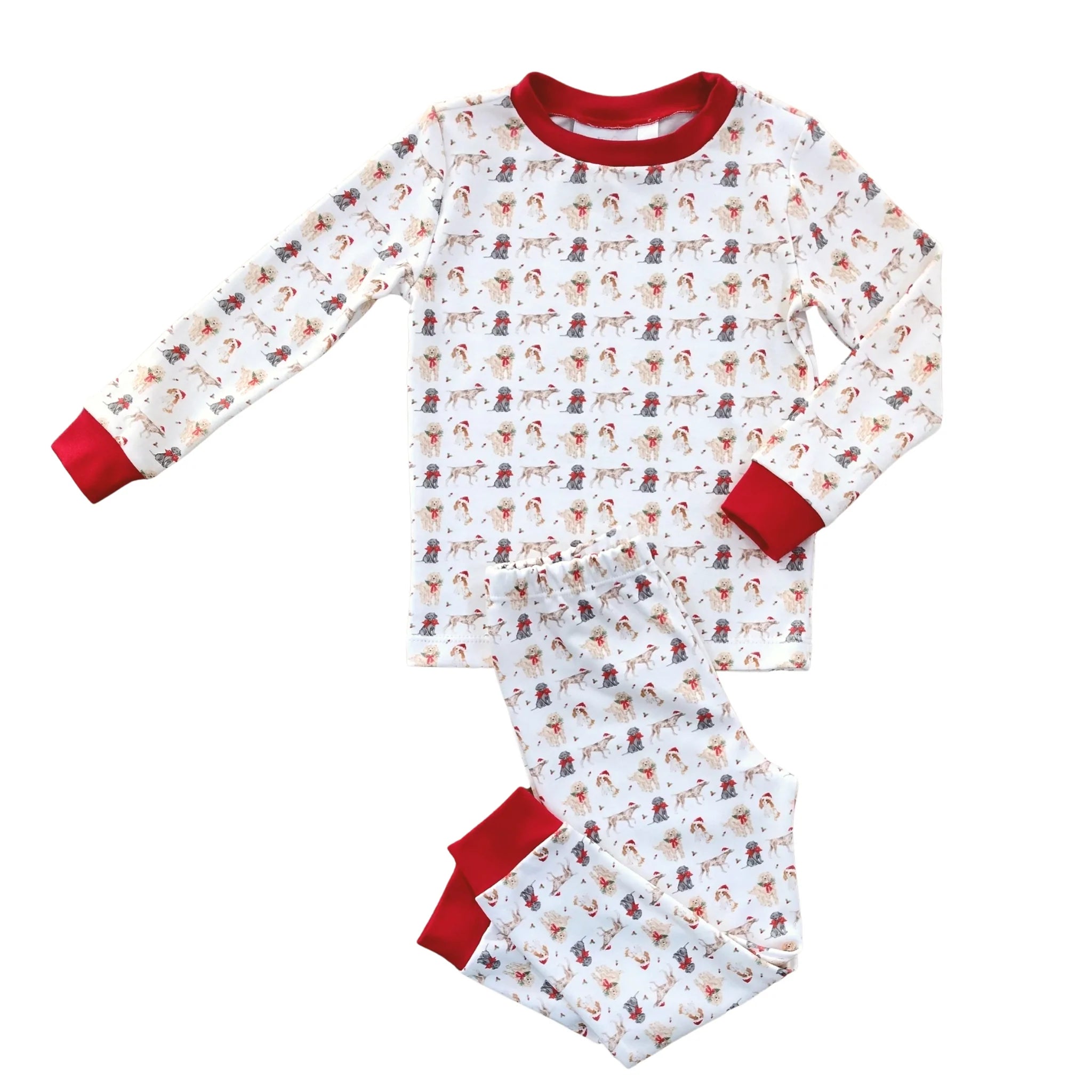 Two Piece Christmas Puppy Pajamas