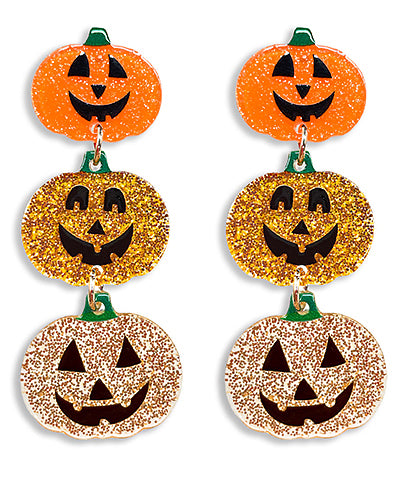Halloween Pumpkin Dangle Earring