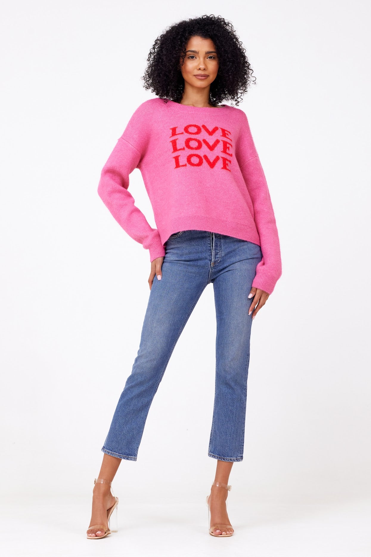 Love Graphic Knit in Pink