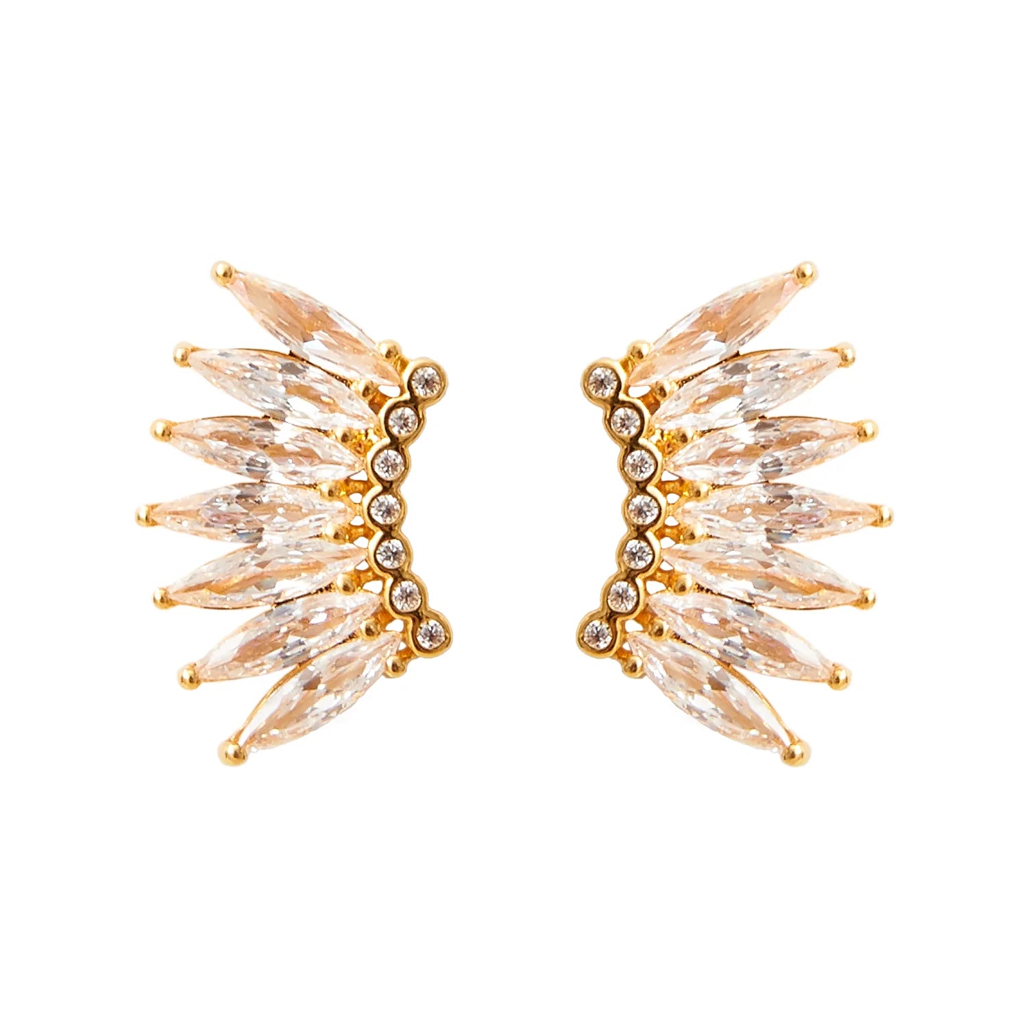 New Petite Crystal Madeline Studs In Gold/Clear