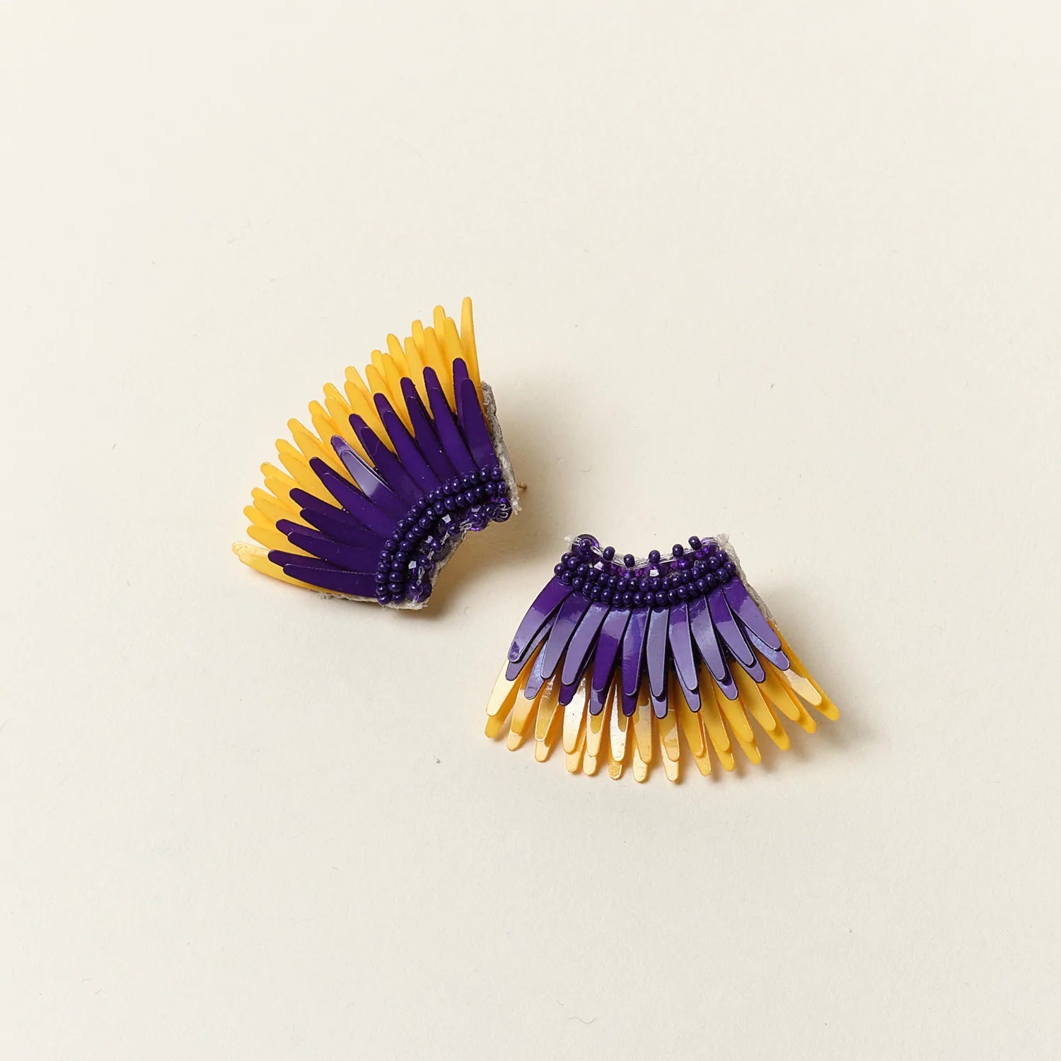 Mini Madeline Earrings Purple Yellow