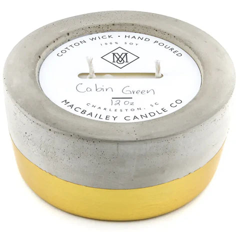 12 oz Gold Dipped Candle in Cabin Green