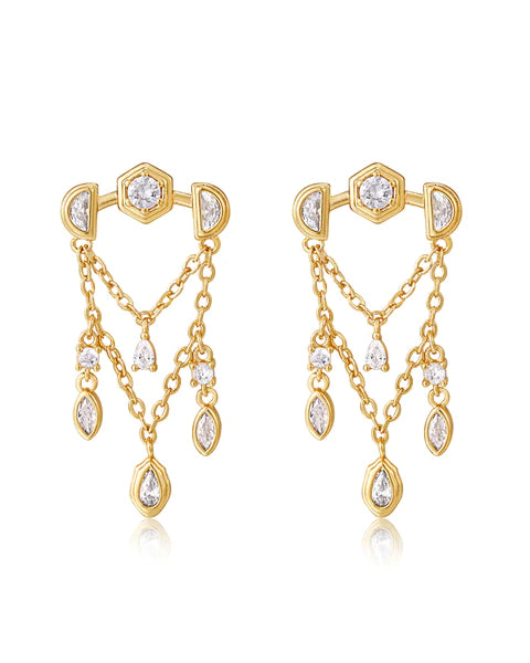 Stellar Bezel Shaker Studs  in Gold