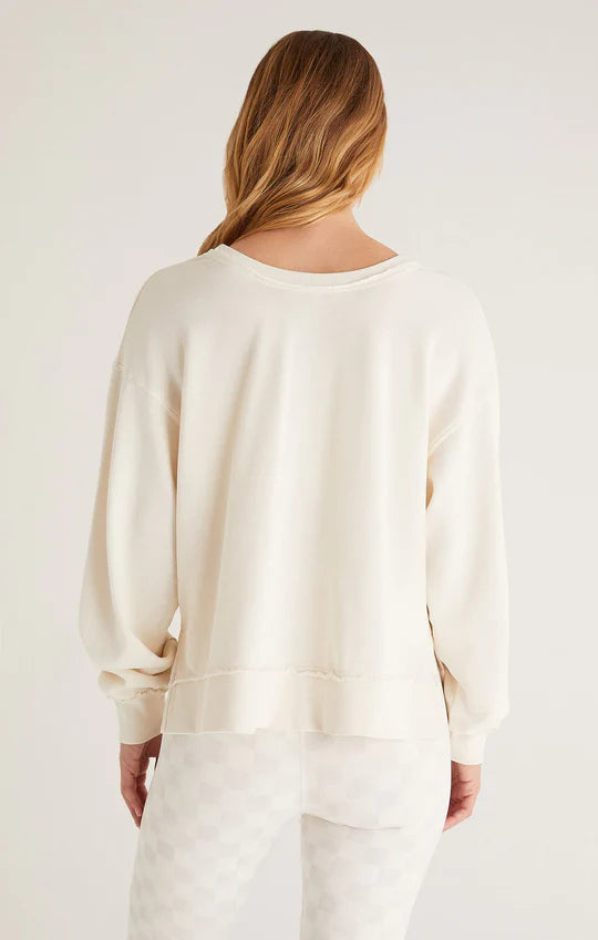 Reversible Washed Sweatshirt in Sandstone