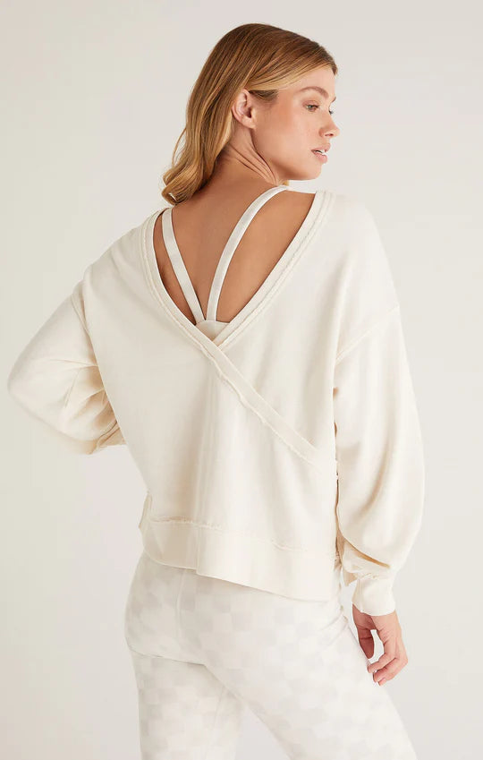 Reversible Washed Sweatshirt in Sandstone