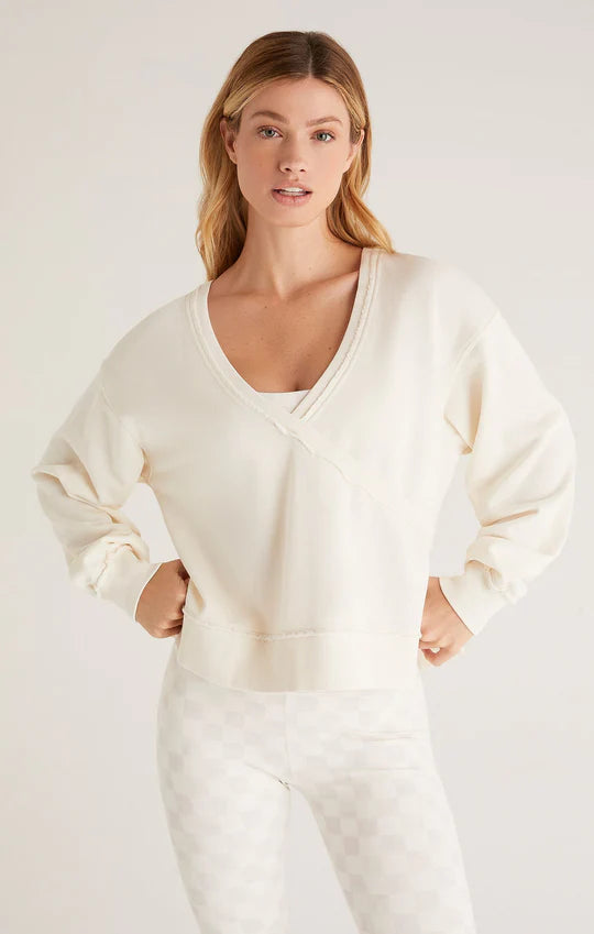 Reversible Washed Sweatshirt in Sandstone