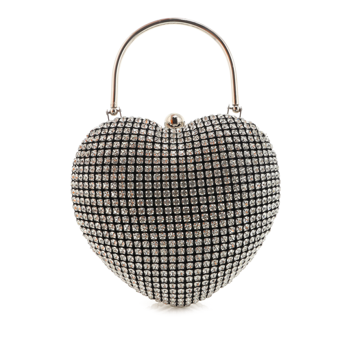 Belle Handle Bag in Silver Diamante