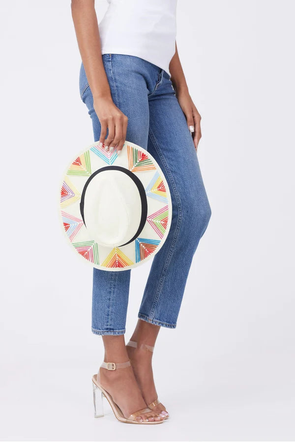 White Tulum Hat with Black Band