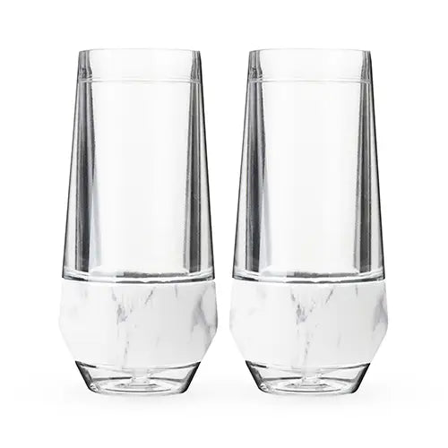 Champagne FREEZE Cooling Cups (set of 2) in Marble