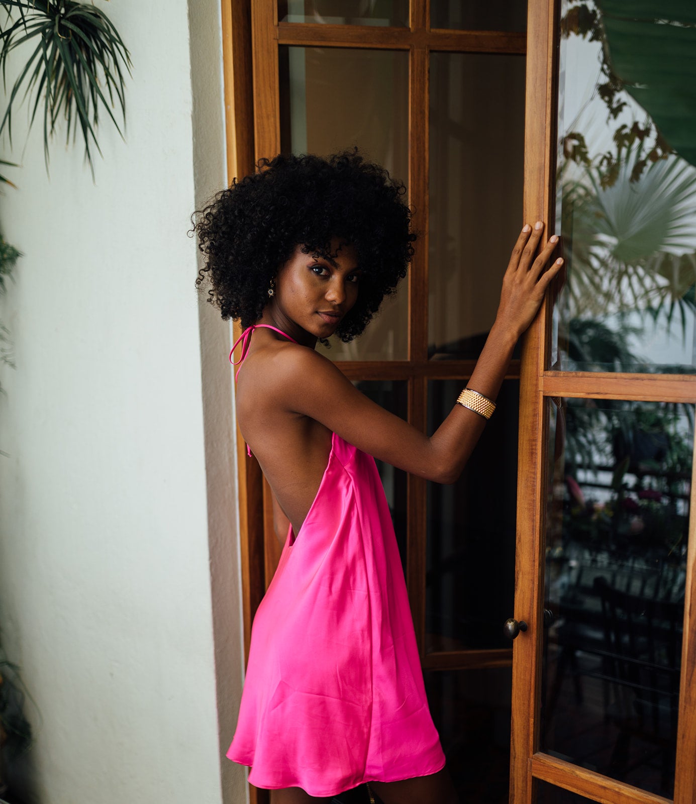 Jazzy Dress in Hot Pink Luxe Satin